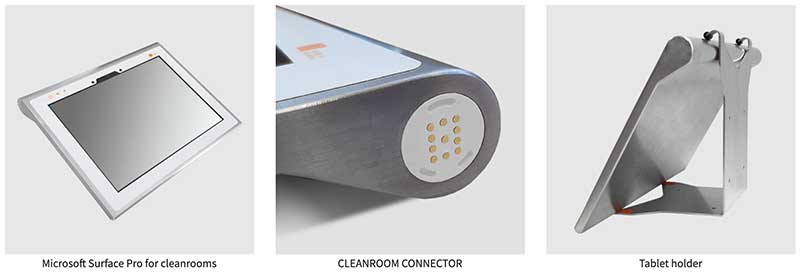 Apple iPad and Microsoft Surface in stainless steel housing for cleanrooms