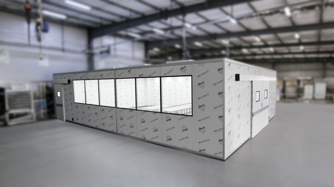 Airkey builds large span modular cleanroom for 3D printing in Italy