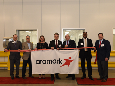 Aramark's ribbon cutting ceremony for the cleanroom grand opening