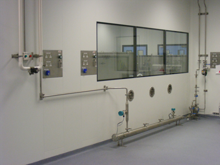 Bespoke design of stainless steel utility panels to bring services into the cleanroom areas was one of the services that Ardmac provided