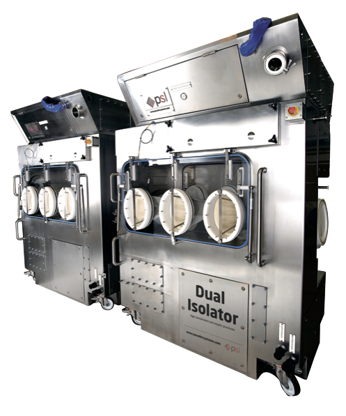 Figure 3: This dual isolator for high containment and aseptic processes has a compact and mobile design with low utility consumption
