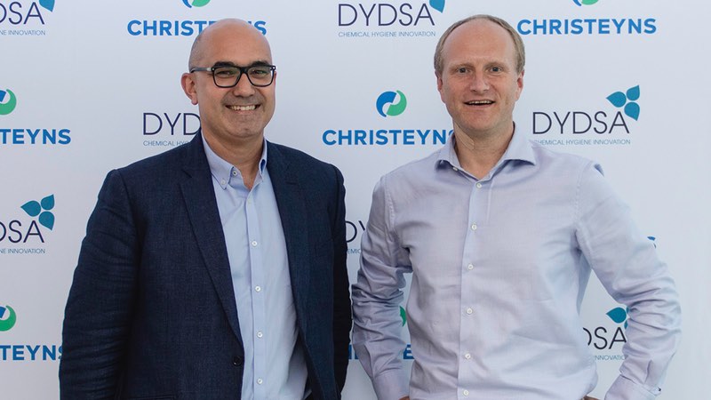 (L) Javier Febrer, CEO of DYDSA; (R) Alain Bostoen, CEO of Christeyns