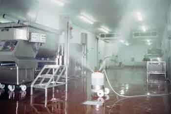 Chemical fogging in a production area (Picture courtesy of Holchem)
