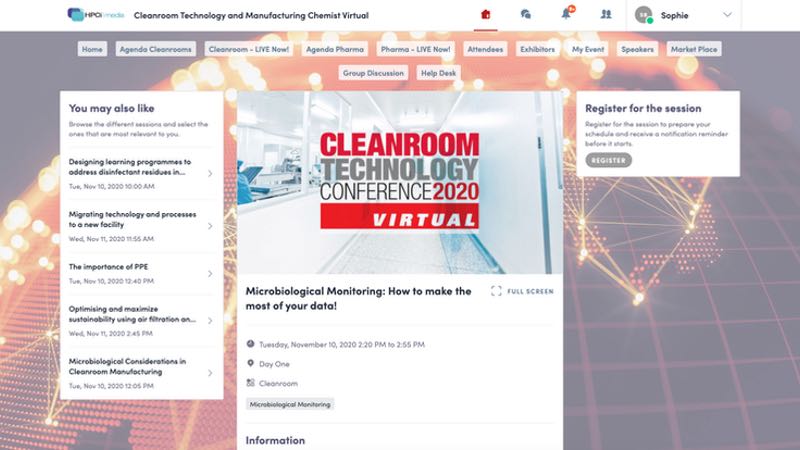 The Cleanroom Technology Conference interface