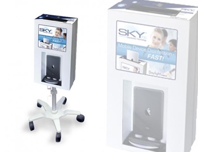 The SKY 7xi model can placed in multiple locations,<br>including desktop, wall mount and mobile cart options