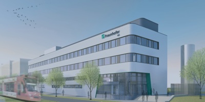 Visual representation of the Center for High-Efficiency Solar Cells on the campus of the<br> Fraunhofer Institute for Solar Energy Systems ISE. Photo copyright Fraunhofer ISE