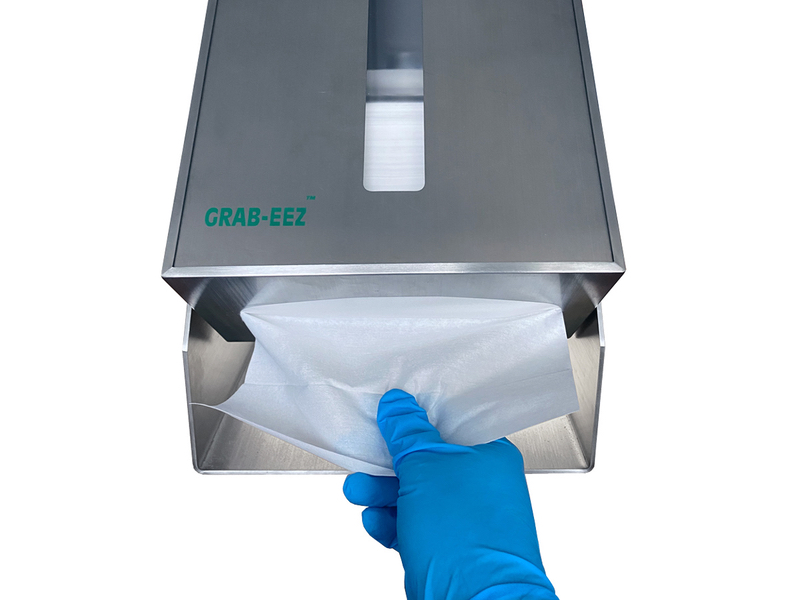 GRAB-EEZ Cleanroom Wipe Dispenser now made from stainless steel