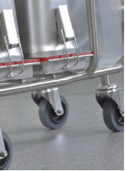 Specially designed autoclavable wheels suitable for cleanroom use