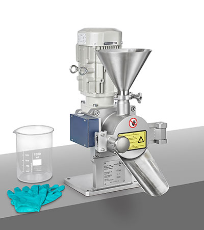 The smallest machine in the history of Loedige, a Ploughshare laboratory mixer type L 1, is used in the high-containment segment. (Source: Loedige)