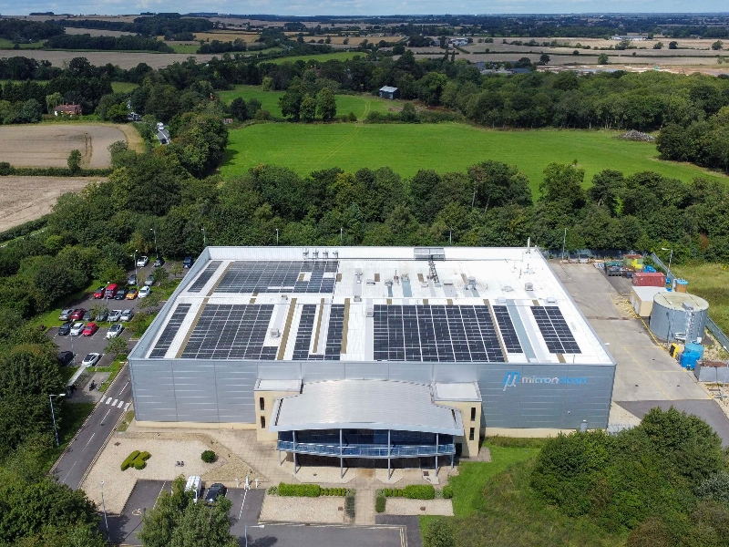 Micronclean commissions solar panels on UK plant roof