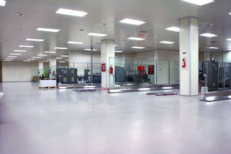 Epoxy resin flooring used in a packing area