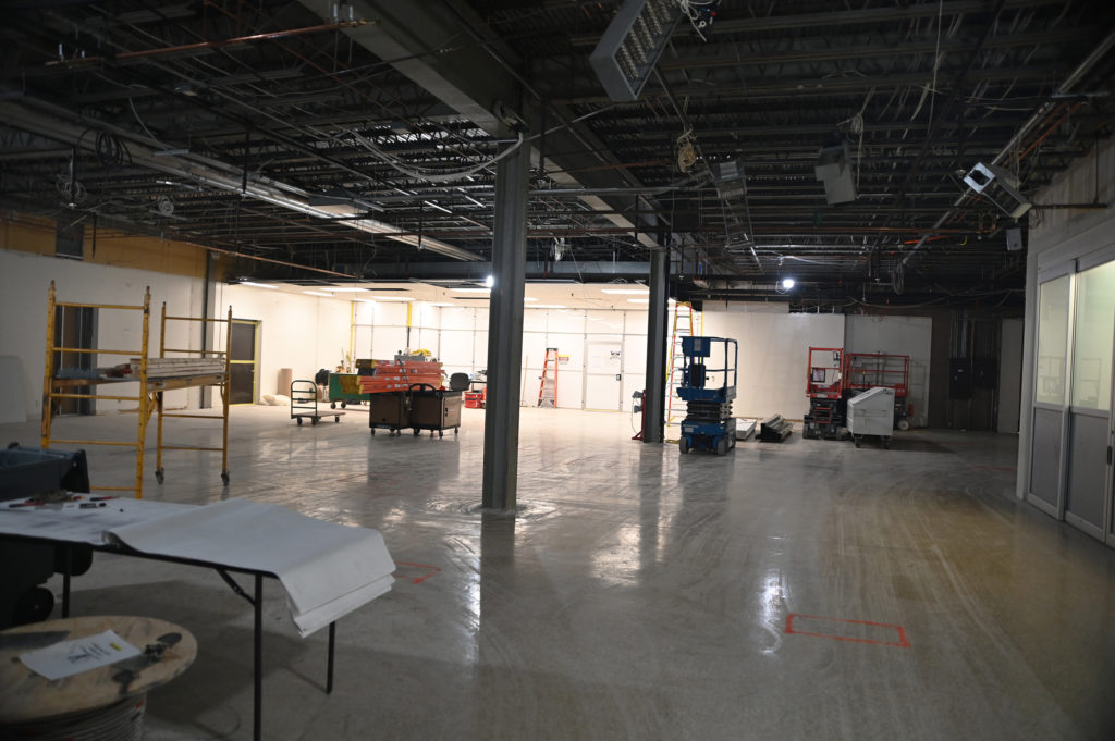 Construction images of the new cleanroom expansion project