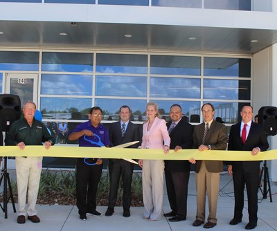City officials and other distinguished guests at the official ribbon cutting ceremony