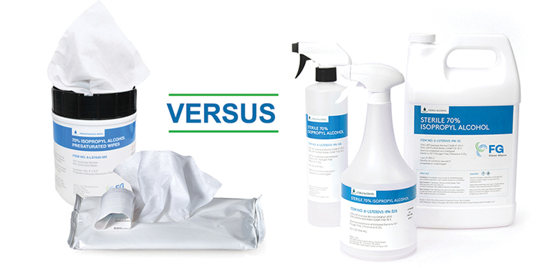 When should I use presaturated wipes instead of dry wipes and spray?