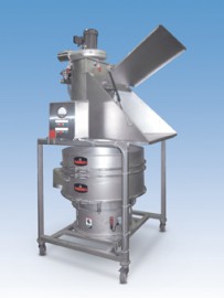 Bag dump screener removes unwanted particles