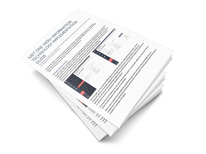 Beckman Coulter's MET ONE 3400+ IT Implementation Guide