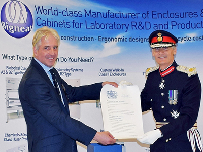Bigneat awarded the Queen’s Award by Lord-Lieutenant of Hampshire