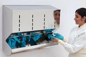BioSafe glove dispenser is designed to hinder microbial growth