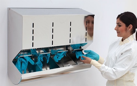 BioSafe glove dispenser is designed to hinder microbial growth