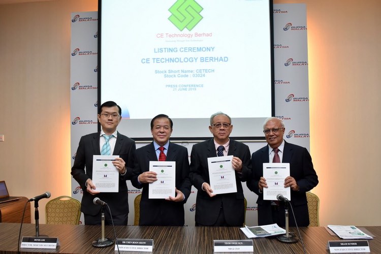 CE Technology raises $12.5m from market debut