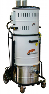 Delfin offers industrial vacuum cleaning in a compact machine