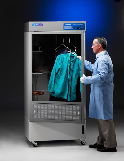 Enclosure protects forensic technicians and evidence