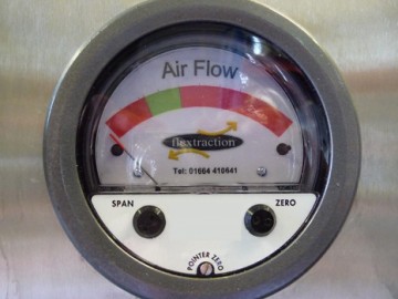 Flextraction recommends fitting airflow monitoring devices to fume extractors