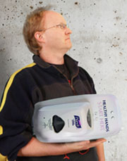 Hand sanitiser monitoring device combats spread of germs