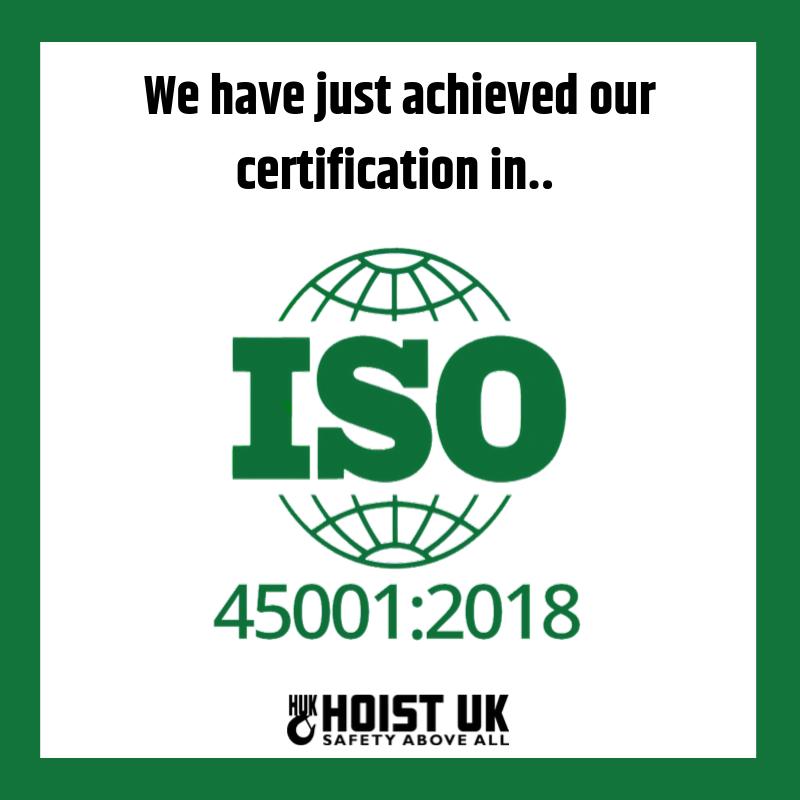 Hoist UK upgrades to ISO 45001: 2018 certification