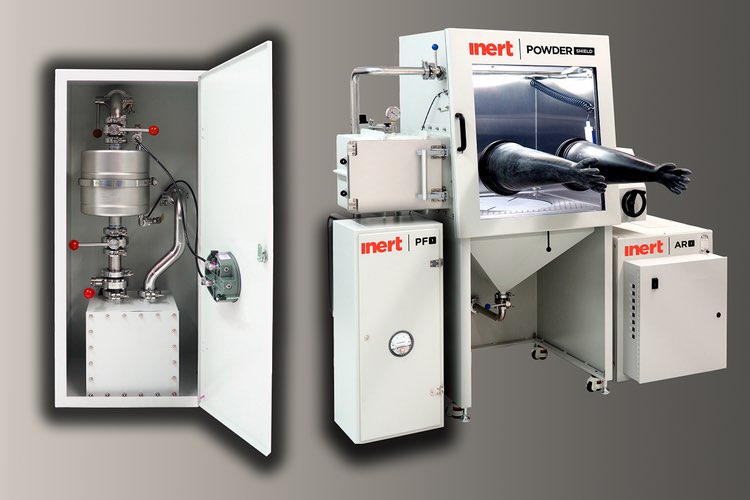 Inert launches powder filtration systems