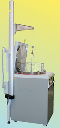 Integral autoclave hoist means safer media loading