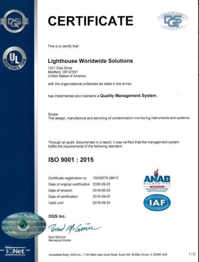 Lighthouse receives ISO 9001:2015 certification