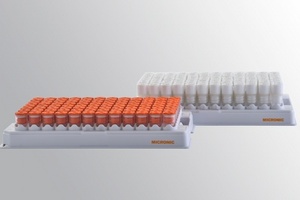 Low profile screw caps save biobank storage space