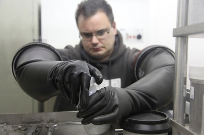 Marigold literature focuses on Dry Box gauntlet gloves