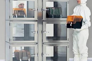 Pass-through desiccator chambers