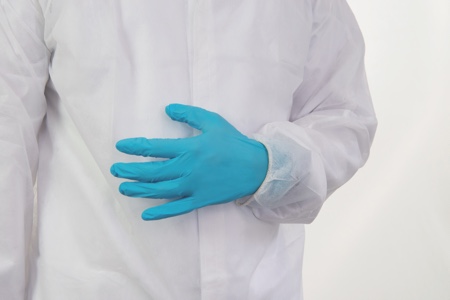 Supertouch non-woven coat has extra protection on collar and cuff