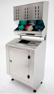 Terra offers glove dispenser and waste bin combination 
