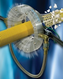 Uniform ionised air wipe system eliminates dust and static from moving parts